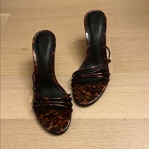 NWT SCHUTZ Leopard Print Strappy Heels